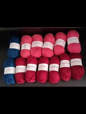 NWT Lot Of 13 Knit Pick Burgundy/Blue/ Pink Peruvian Highland & Merino Wool Yarn